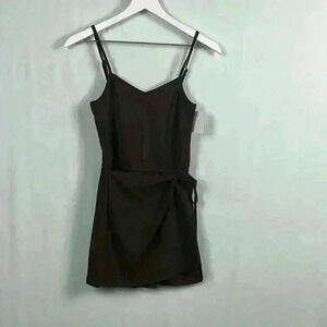 Mmmmm Womens Romper Chocolate Brown XS Wrap Around Adjustable Straps Stretchy